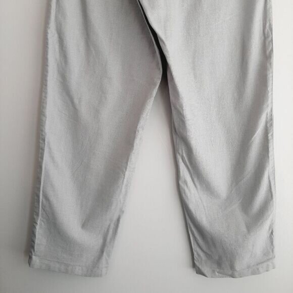JESSICA / Linen Cotton Blend High Waist Trouser Dress Pants Light Gray Sz 14 - Picture 9 of 10